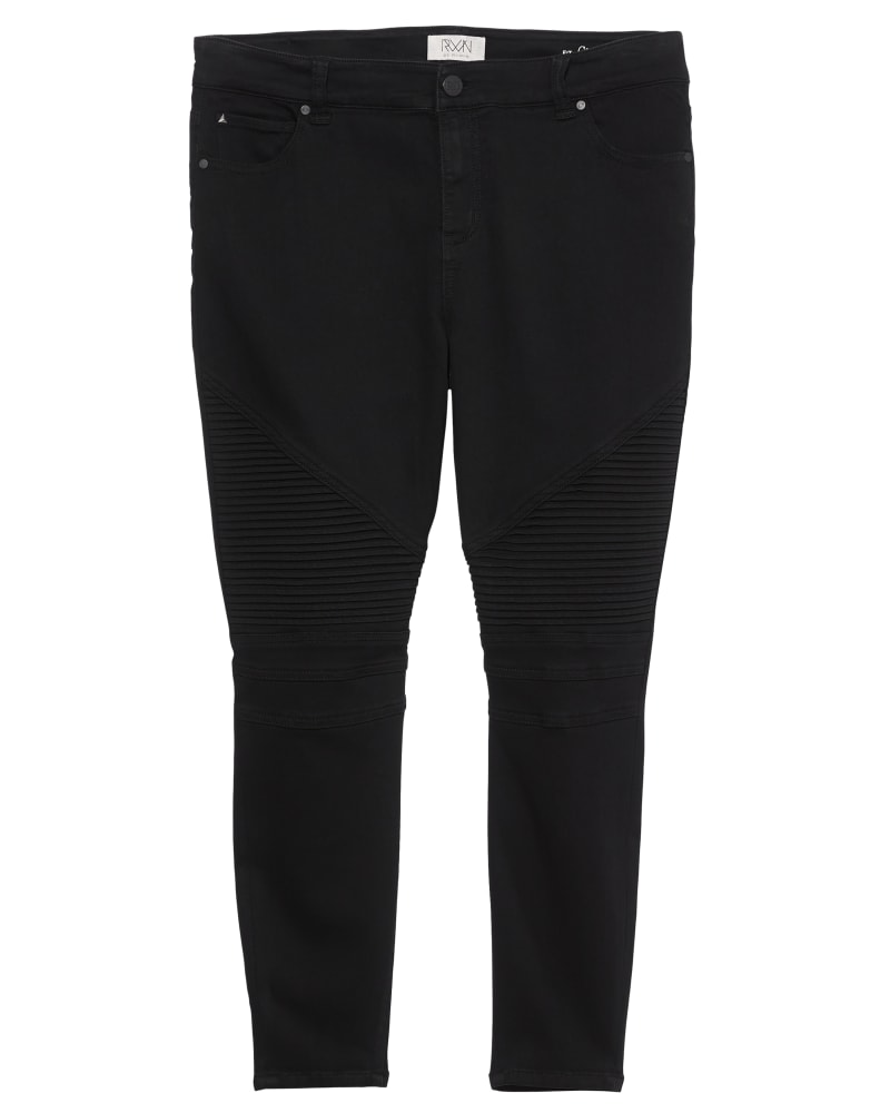 Front of plus size Bennett Moto Detail Skinny Jean by RWN by Rawan | Dia&Co | dia_product_style_image_id:148311